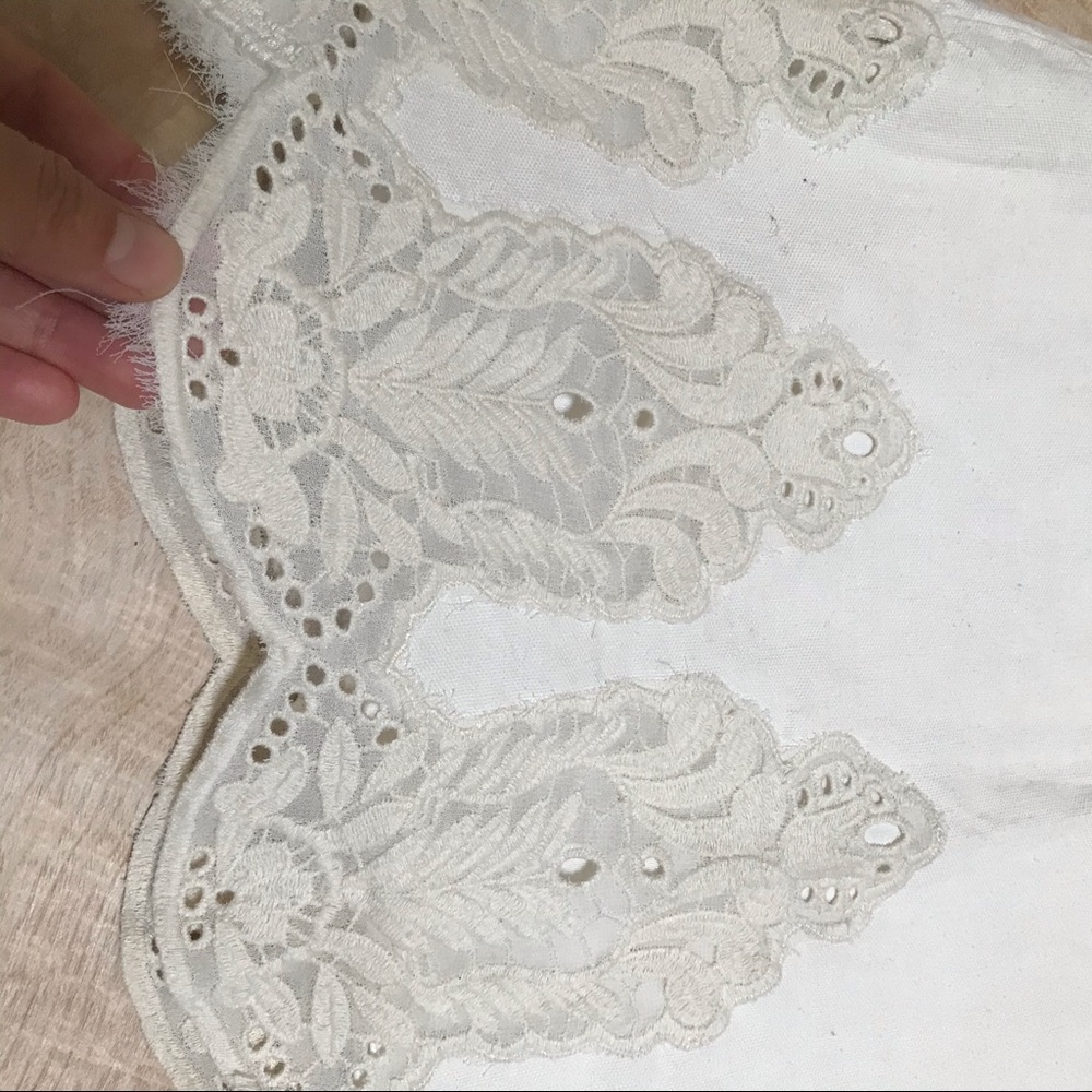 Zara Ivory Crochet Embroidered Skirt Boho Festival Style Size L - Picture 7 of 9